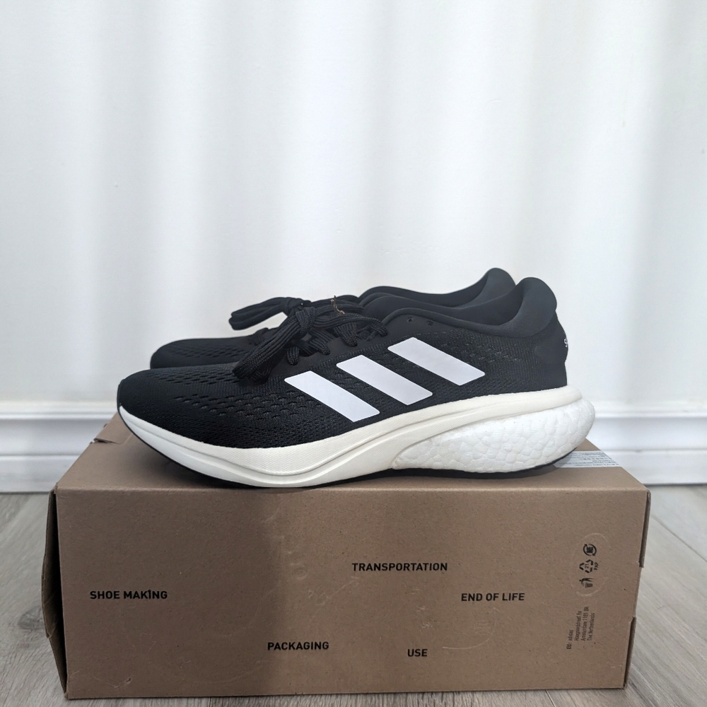 Adidas Black and White Running Shoes